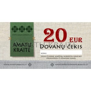 20 EUR Amatų kraitės dovanų čekis
