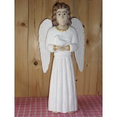 Rankų darbo skulptūra "Angelas su paukšteliu", 35 cm 